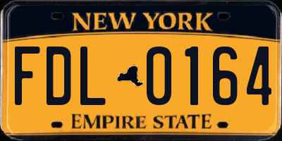 NY license plate FDL0164