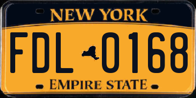 NY license plate FDL0168