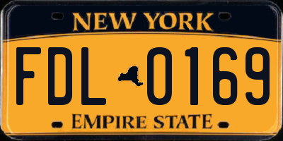 NY license plate FDL0169