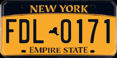 NY license plate FDL0171