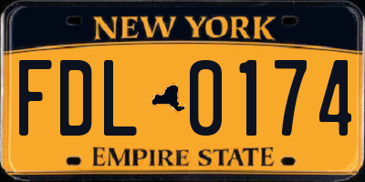 NY license plate FDL0174