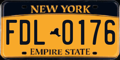 NY license plate FDL0176