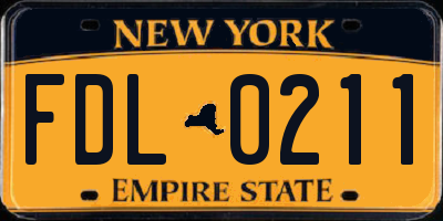 NY license plate FDL0211