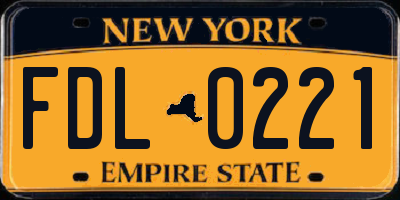 NY license plate FDL0221