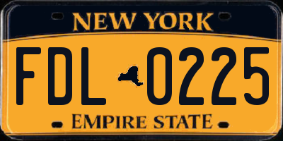 NY license plate FDL0225