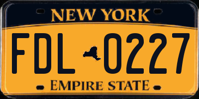 NY license plate FDL0227