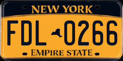 NY license plate FDL0266