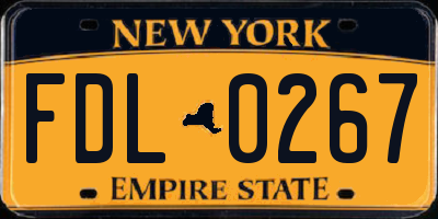 NY license plate FDL0267