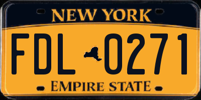 NY license plate FDL0271