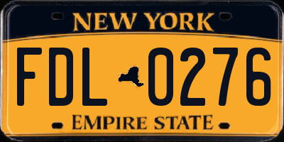NY license plate FDL0276