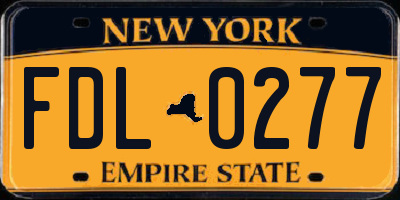 NY license plate FDL0277