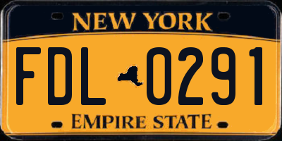 NY license plate FDL0291