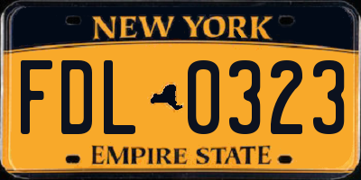 NY license plate FDL0323