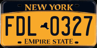 NY license plate FDL0327