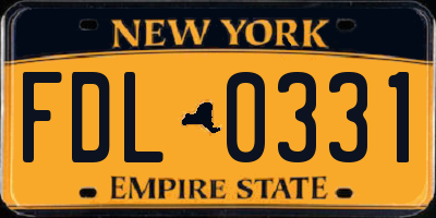 NY license plate FDL0331