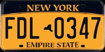 NY license plate FDL0347
