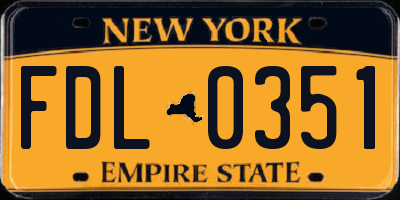 NY license plate FDL0351