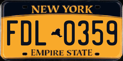NY license plate FDL0359