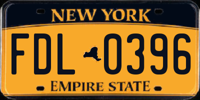 NY license plate FDL0396