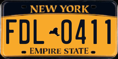 NY license plate FDL0411
