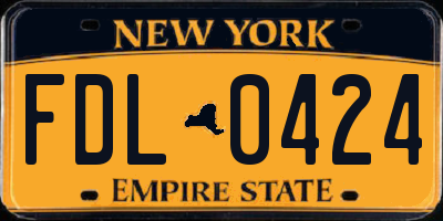 NY license plate FDL0424