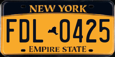 NY license plate FDL0425