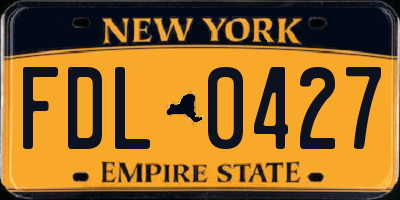 NY license plate FDL0427
