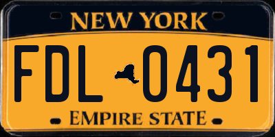 NY license plate FDL0431