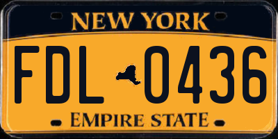 NY license plate FDL0436