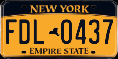 NY license plate FDL0437