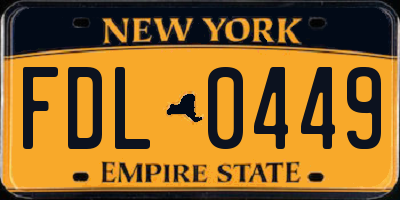 NY license plate FDL0449