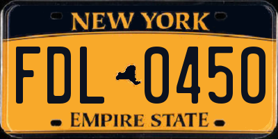 NY license plate FDL0450