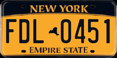 NY license plate FDL0451