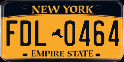 NY license plate FDL0464