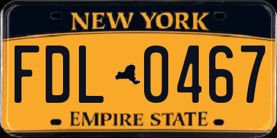 NY license plate FDL0467