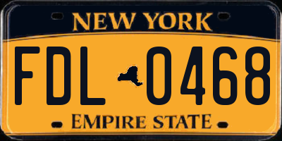 NY license plate FDL0468