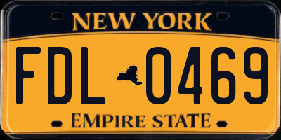 NY license plate FDL0469
