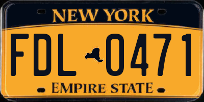 NY license plate FDL0471