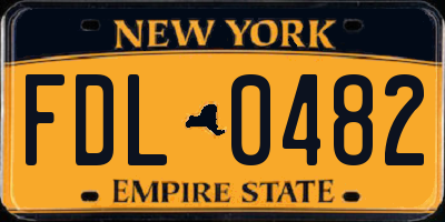 NY license plate FDL0482