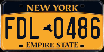 NY license plate FDL0486