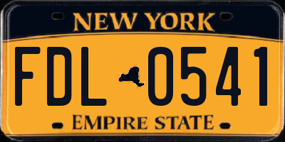 NY license plate FDL0541