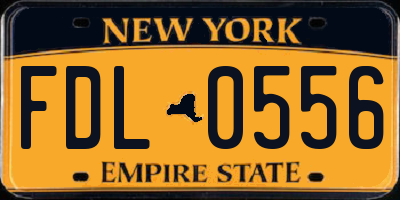 NY license plate FDL0556