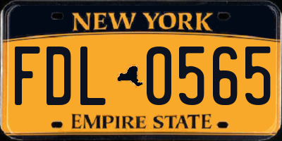 NY license plate FDL0565