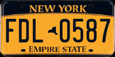 NY license plate FDL0587