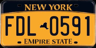 NY license plate FDL0591