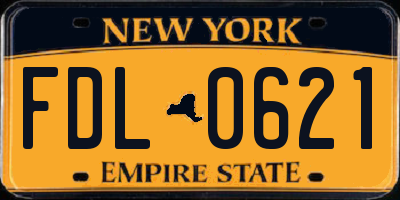 NY license plate FDL0621
