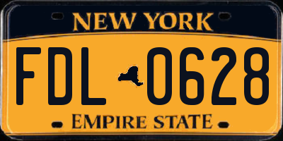 NY license plate FDL0628