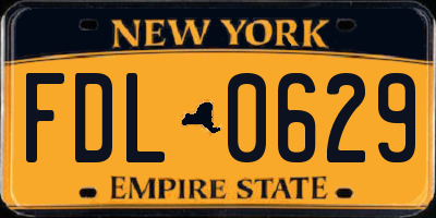 NY license plate FDL0629