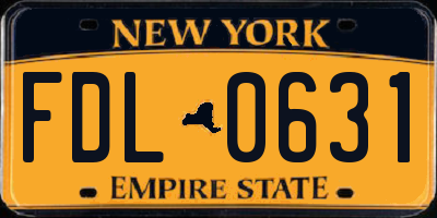 NY license plate FDL0631