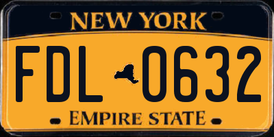 NY license plate FDL0632